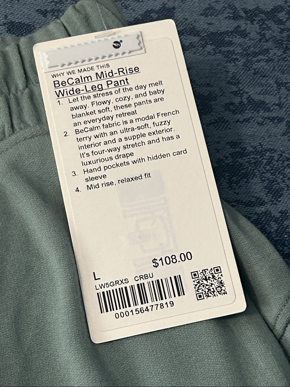 lululemon athletica Wide Leg Pants in Light Sage Green size L - Picture 2 of 2